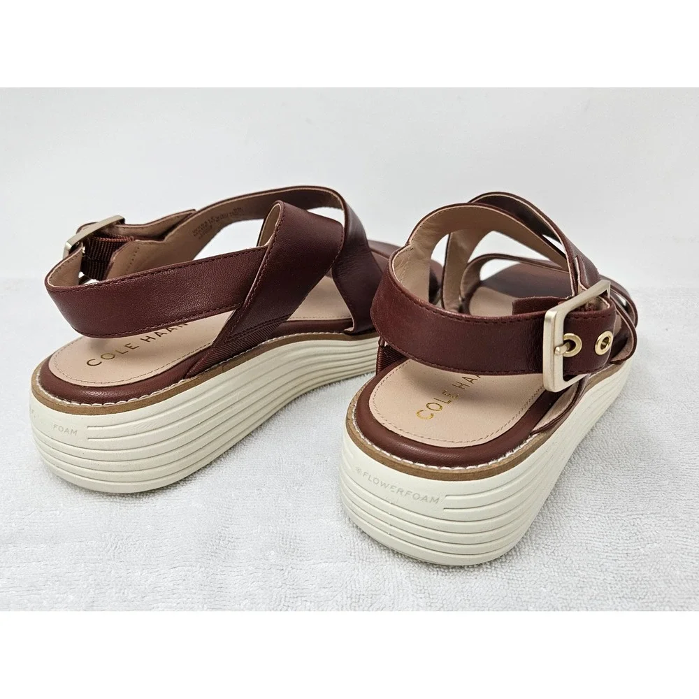 Cole Haan Original Grand OG Platform Sandals Brown/Ivory Women's Size 8B EUC!